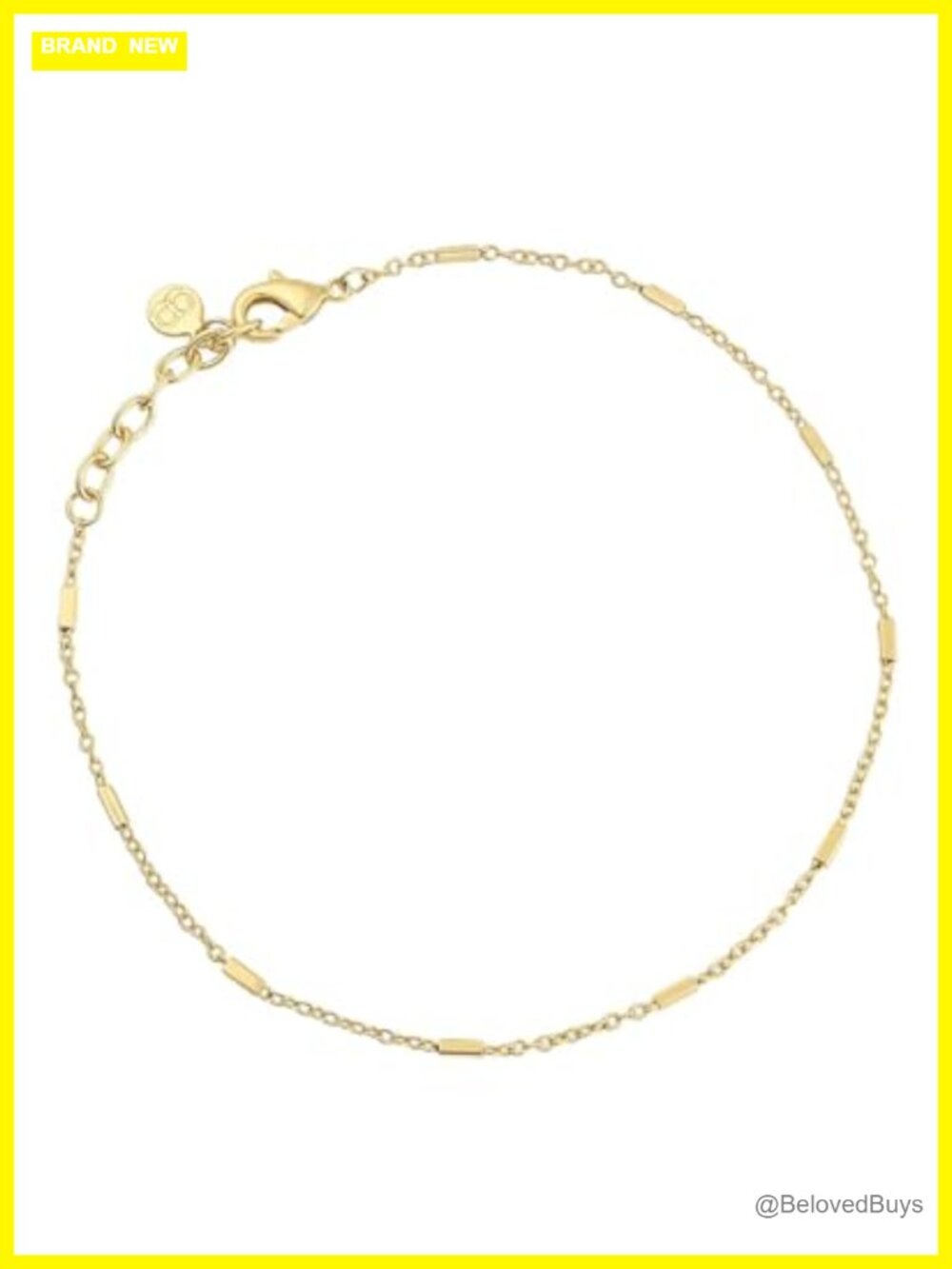 18k Gold Plated Tatum Chain Anklet Adjustable Lobster Clasp